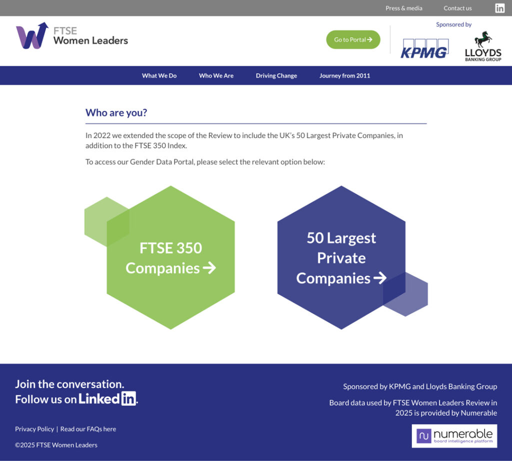 FTSE choose portal screen